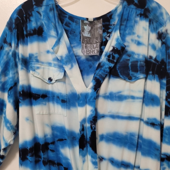 Young Fabulous And Broke Malik Blue Tie Dye Jersey Romper Size Large - Picture 5 of 15